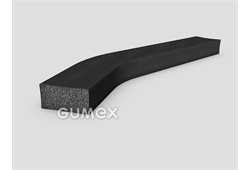 Rechteckiges mikroporöses Profil, 10x15mm, Dichte 500kg/m3, EPDM, -30°C/+80°C, schwarz, 